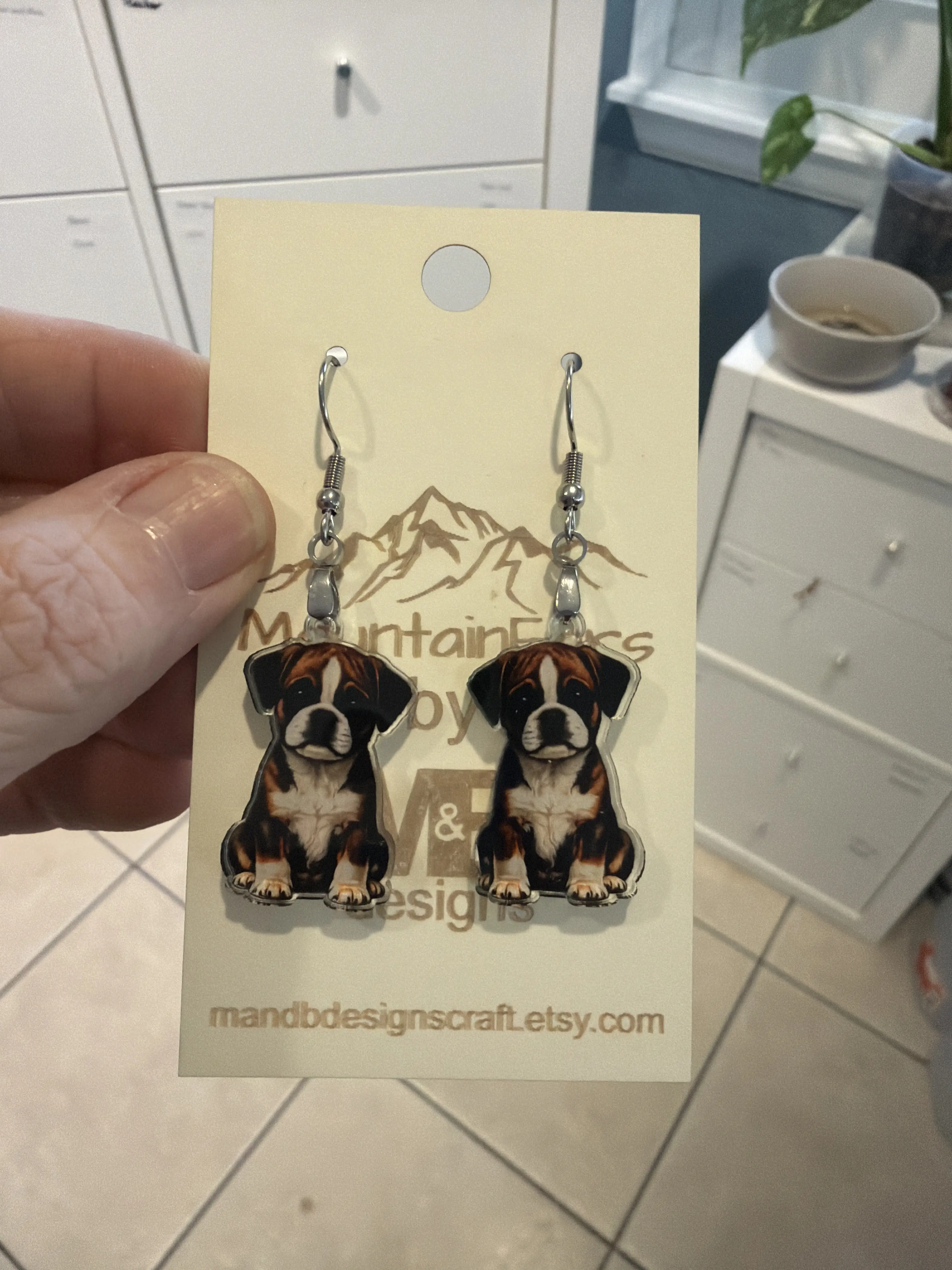 Boxer Puppy Earrings