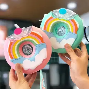 Donut Rajnbow Waterbottle for Kids Water Bottles