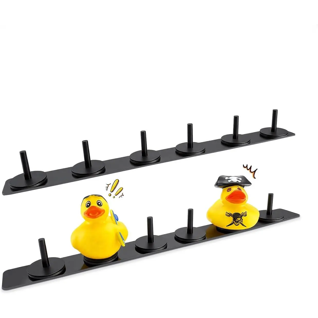 Duck Holders,Magnetic Duck Plugs for Jeep Dashboard,Holds up to 12 Ducks Display,Adjustable Mount,Black (Does Not Include Rubber Ducks)