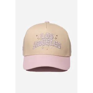 Los Angeles Stars Logo A-Frame Snapback | Natural & Pink