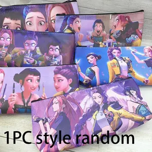 Kpop Hunter Girl Group Pen Bag, Cute Student Large Capacity Stationery Pouch, PU Single Layer Storage Bag, Ideal for School Supplies