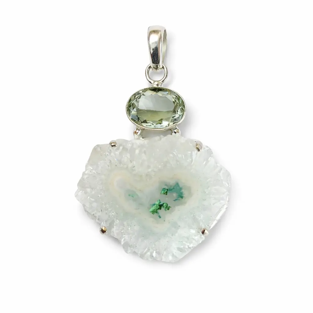 Prasiolite and White Solar Quartz