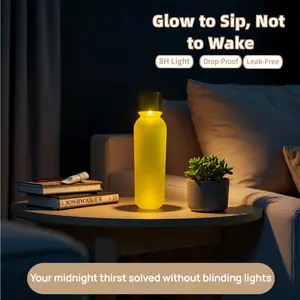 ZenPop Mart Glow to Sip Not to Wake 7-Color Light Water Bottle with 8H Battery Life & USB-C Charging Portable & Leak-Free Drinkware
