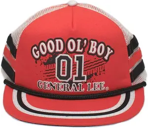 General Lee Hat Classic 3 Stripe Flat Bill Truckers Cap Adult One-Size Unisex Multi Colors