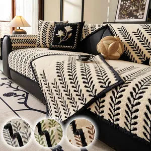 1PC Luxury Plush Sofa Cover, Thick Soft Couch Cover, Non-Slip Washable Sofa Seat Mat, Pet-Friendly Anti-Scratch Furniture Protector, Decorative Sofa Cover Throw Blanket for Sectional, Loveseat & 2/3-Seater, Modern Living Room Decor