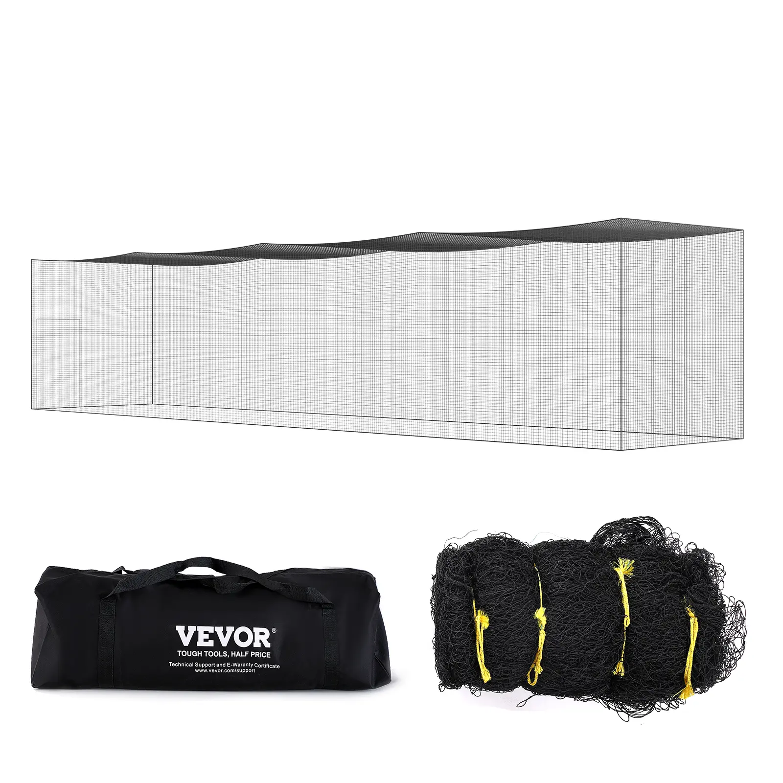 Spring new arrivals Baseball Batting Netting, Professional Softball Baseball Batting Hitting Training Net, Practice Portable Pitching Cage Net with Door & Carry Bag, Heavy Duty Enclosed PE Netting, 55FT (NET ONLY)