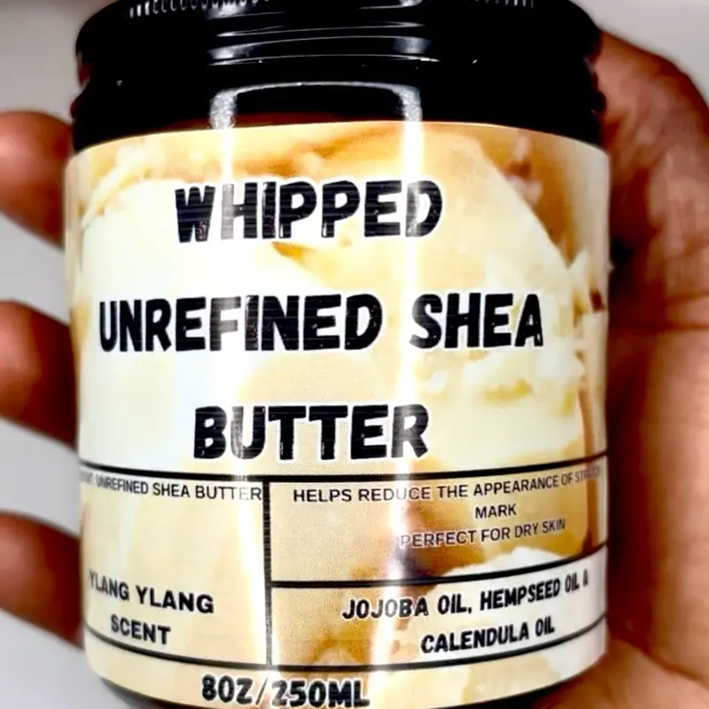 Organic Whipped unrefined sheabutter 8oz Natural Nourishing Care for Sensitive Skin Daily Use Gentle Long Lasting