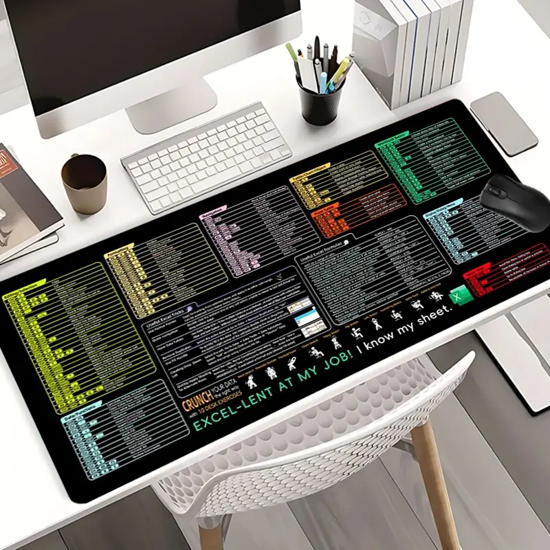 Extra Large Tech Dashboard Excel-Lent Mouse Pad Gaming Desk Pad 35x16 Inch Computer Keyboard Mousepad with Non-Slip Rubber Base Durable Stitched Edge Perfect Gift for Home and Office Extended Mousepad Gaming Mouse Pads