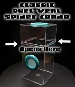 4x4x8.5 Classic Dual Vent Spider Condo Jumping Spider Enclosure (holds fruit flies) B-stock