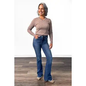 The McKenzie from Lovervet: High-Rise Tummy Control Flare Denim Womenswear Jean