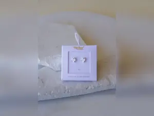 Silver Square Stud Earrings