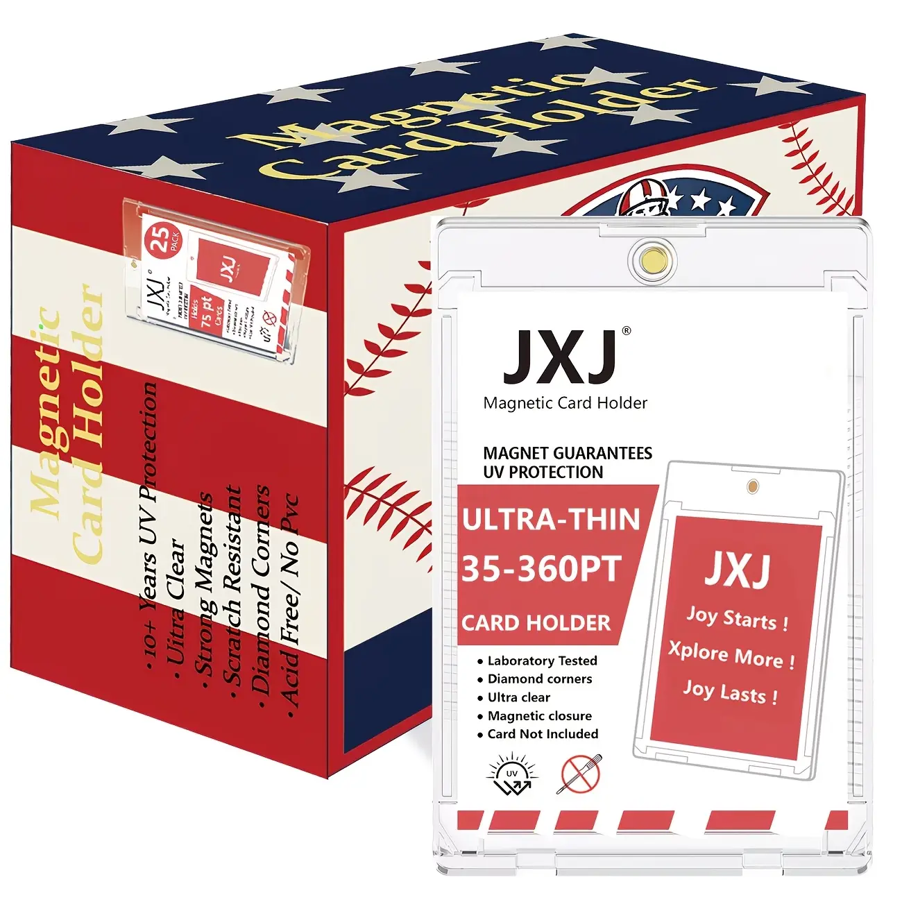 [ 35-360pt Magnetic Card Holder] - One Touches for Trading Cards, Hard Plastic Construction, Thick Card Case Protector For Baseball, And Trading Cards, Perfect Christmas And Halloween Gifts ULTRA THIN