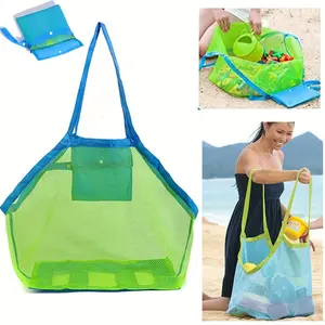 Beach Net Bag Beach Toy Storage Bag Sand Digging Tool Bag Large Capacity Mesh Beach Bag Sports Equipment Organizer Picnic Carryall Bag Swimming Gear Storage Bag Camping Hiking Accessories Pouch Toy Storage Bag Shell Collection Bag Laundry Bag Utility Bag