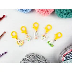 Custom Stitch Marker with Lobster Clasp | Cute Bunny Charm