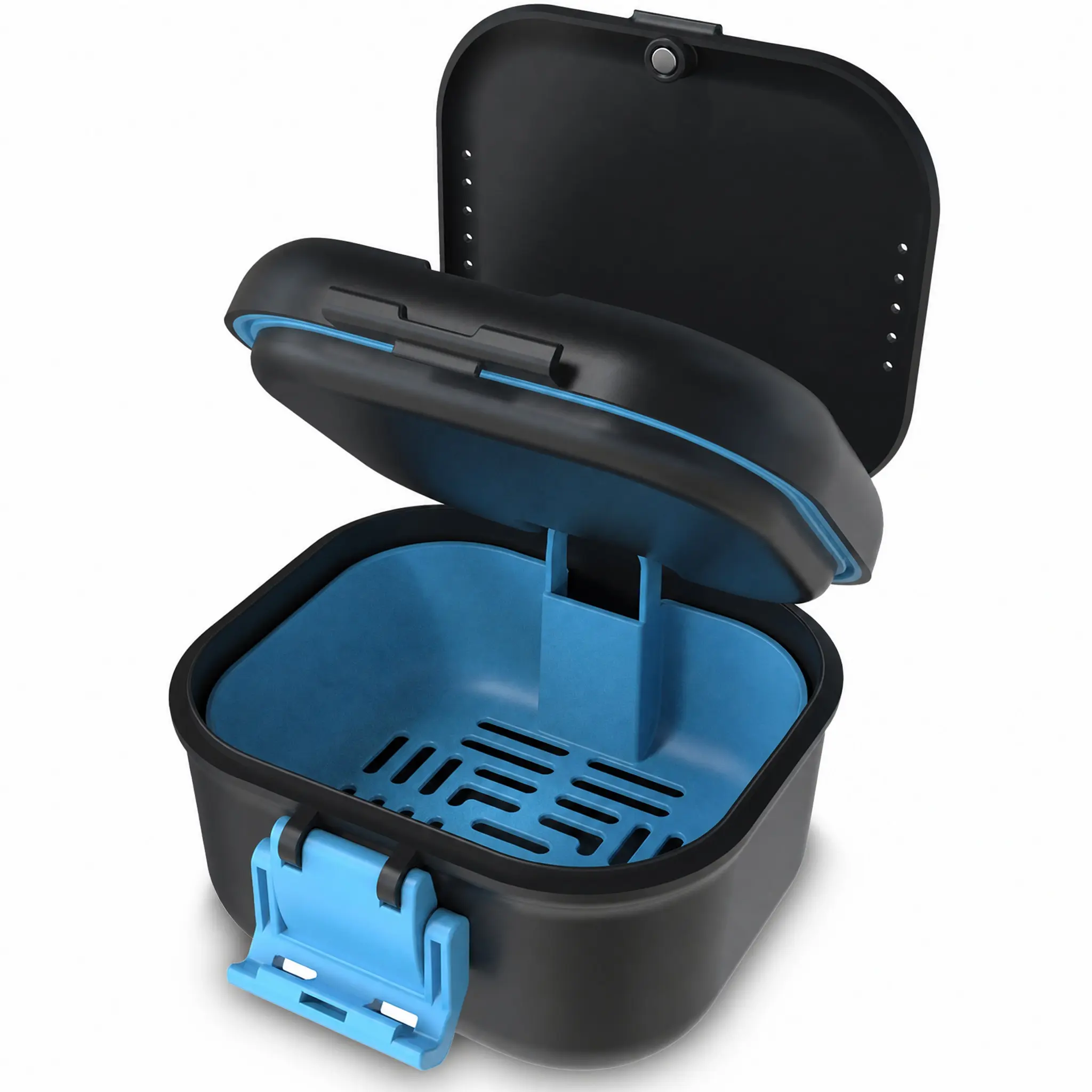 Upgraded Leakproof Denture Soaking Cup with Filter & Storage, Portable Travel Case for Dentures, Braces & Mouth Guards