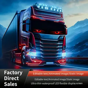 2pcs LED Flexible Display Screen 20x64 Devil Eye Design, Bluetooth-compatible Connectivity, Smart Full-Color Advert Car Sticker, High Resolution & Waterproof,Applicable to all vehicle models With charger, remote control and car charger