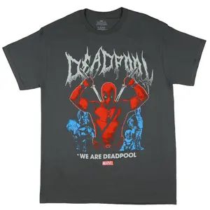 Marvel Deadpool Shirt Mens We Are Deadpool Front And Back Print Graphic Tee (Small)