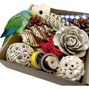 Bird Toys Parrot Toys Natural Bird Foraging Box Foot for Parakeets,Cockatiels,Conures,Love Birds,and Other Small to Medium Birds (Medium) halloween  bird  toys