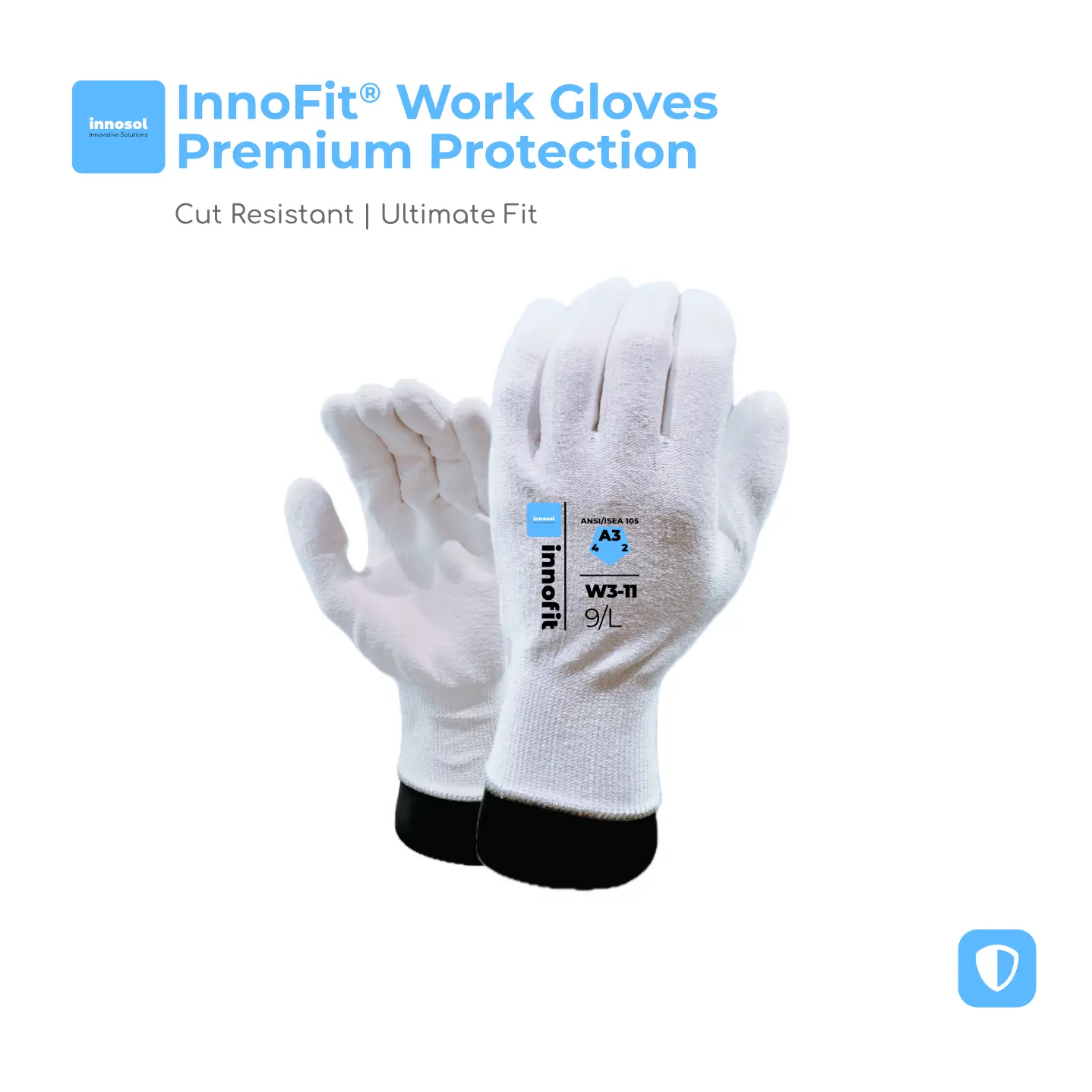 Innofit W3-11 Cut Resistant Gloves, ANSI A3 Rated, for Hand Protection in Tools & Hardware Applications