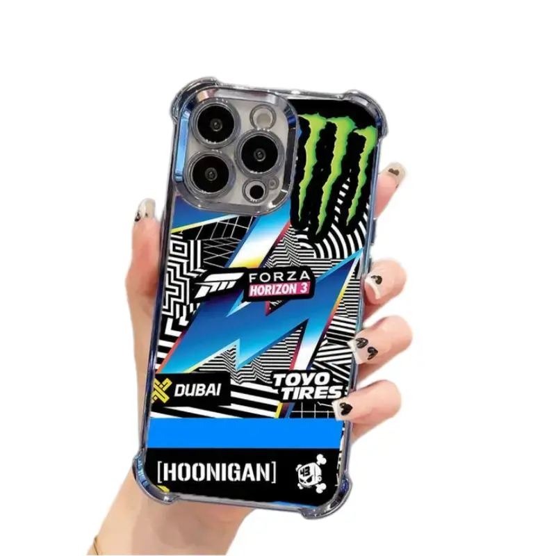 Forza Horizon Hoonigan Racing Phone Case for iPhone 17 16 15 14 Pro Max Plus | Cool Monster Energy Toyo Tires Electroplated Shockproof Corner Cover
