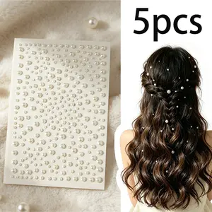 Self-Adhesive Pearl Stickers, Multi-Size 3-8mm Half Round Acrylic Pearls, Face, Hair, Nail Art, DIY Crafts, Phone Case, Scrapbooking Decor