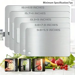 1/3/5PCS Stainless Steel Cutting Boards Double-Sided Kitchen Tool Food Grade Antibacterial Mould-Resistant Portable for Meat