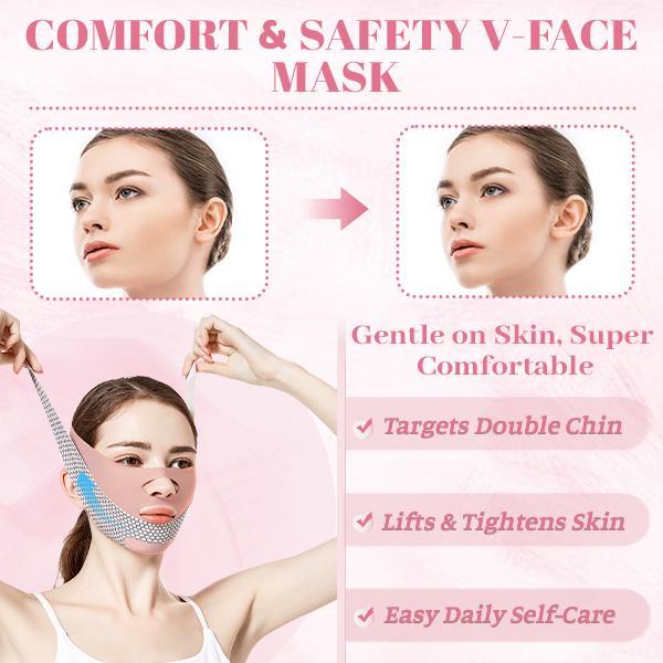 Adjustable V Line Sleep Strap: Prevents Mouth Breathing & Tightens Jawline – Overnight Face Slimming Mask for Contouring and Nasal Breathing Support（ From chin to the top of the head: 23-26.5 inches）