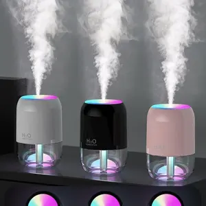 USB Plug Air Humidifier, 1 Piece Portable Mini Desktop Humidifier with Night Light, Silent Air Humidifier for Bedroom, Car & Desktop Use