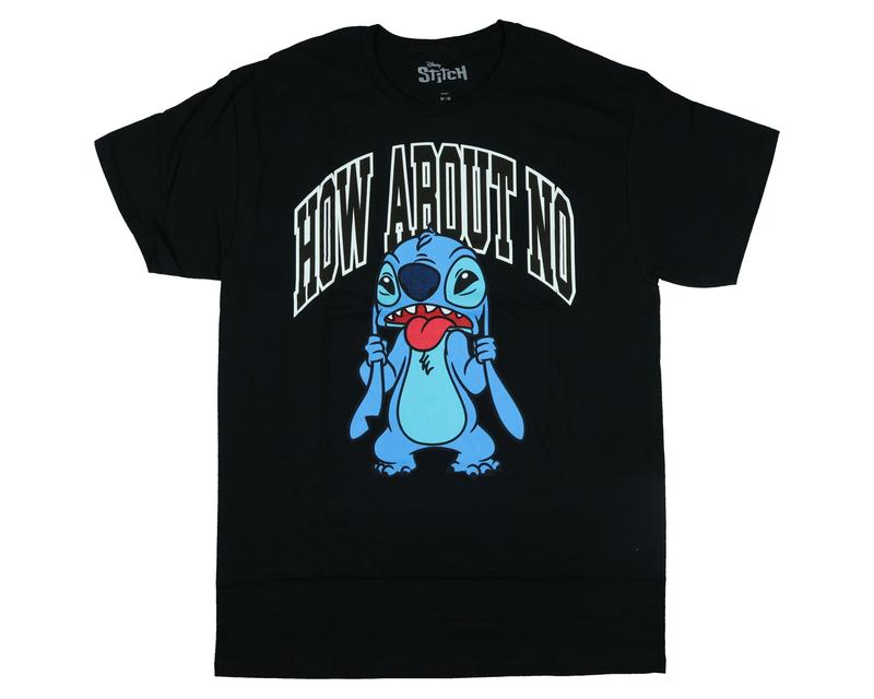 Disney Lilo and Stitch T-Shirt Men's Stitch How About No Adult Short Sleeve Tee