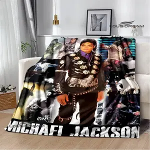Michael Jackson retro Print blankets Picnic blanket Flannel blanket Soft Cozy Blanket Travel Blankets bed linings Birthday Gift