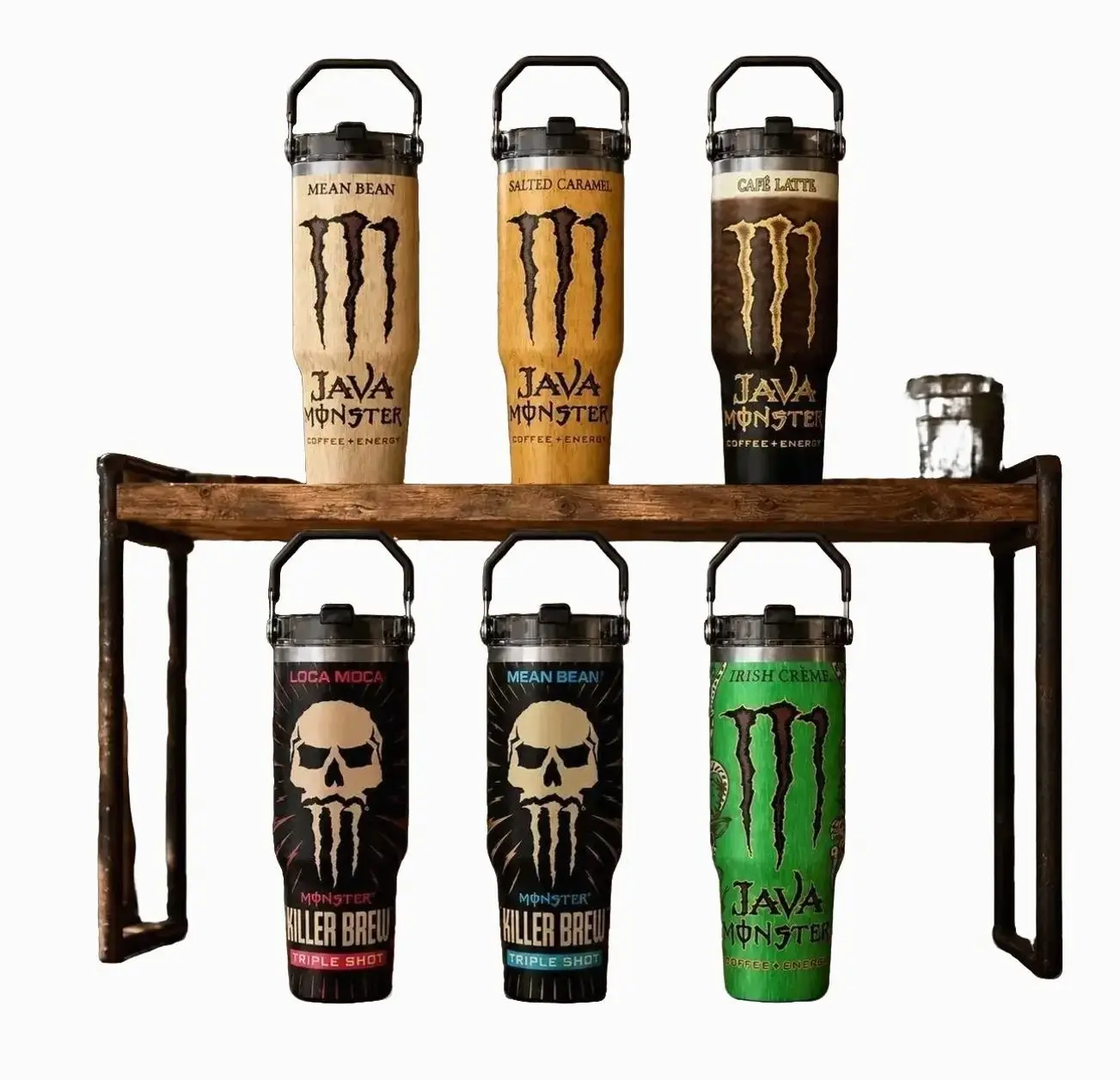 Monster x Coffee & Energy Drink 20oz Skinny Tumbler | Handmade Sublimation Tumbler | Stainless Steel Travel Cup | Gift for Energy Drink Fans
