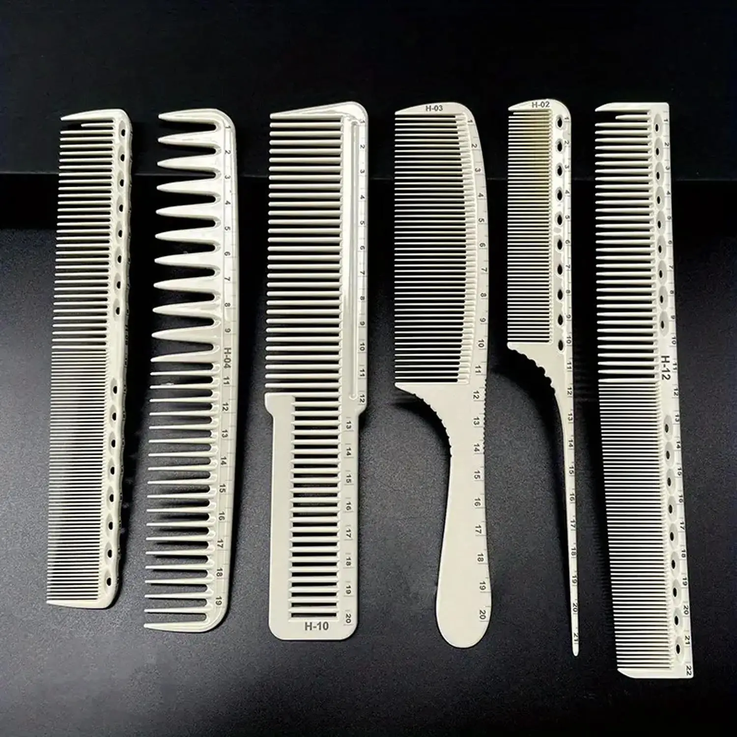 Hair Comb Set, 6 Counts/set Mixed Comb Set with Precise Scale, Durable Styling Tool for Home and Professional Salon, Hair care tool