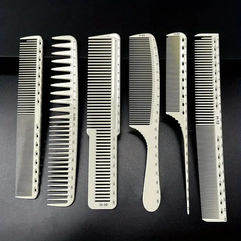 Hair Comb Set, 6 Counts/set Mixed Comb Set with Precise Scale, Durable Styling Tool for Home and Professional Salon, Hair care tool, Hair Tools