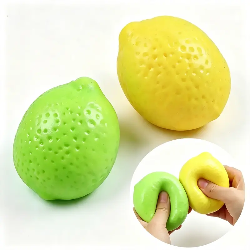 Heat-Activated Color-Changing Lemon Citrus Slime & Squishy Toy - Decompression Squeeze, Crunchy ASMR Sound, Green-to-Yellow, Unisex Palm-Size Portable Sensory Squeeze, Stress Relief Anxiety Gifts for Above 12