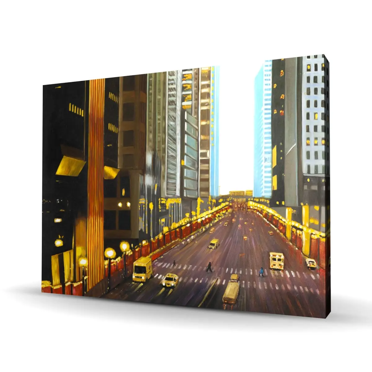 212 MAIN Artistic Wall Artwork - 36x48 in IP65 New York City 9th Street Orange Scene, Modern Home Decor for Living Room, Bedroom Gift for City Enthusiasts