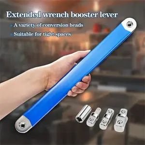1 set of ratchet wrench extension wrench, car maintenance offset auxiliary tool with 4 square drive adapters, socket with ratchet, 2-in-1 multifunctional extension anti slip wrench, easy to install and remove, suitable for small spaces (blue)