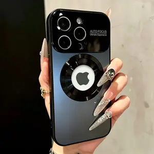 The New Matte Titanium Wireless Charging Phone Case with a Glass Lens Protector Is Suitable for The for iPhone 17, 16, 15, 14, 13, 12, And 11 Pro Max And Plus