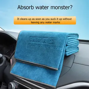 two Car Wash Towels Extra Thick Microfiber Towels for Car Drying Extra Large Super Absorbent Cleaning Cloths Car Detailing Super Soft Non-Woven Fleece Non-Woven Twisted Loop Drying Towels for No Streaking