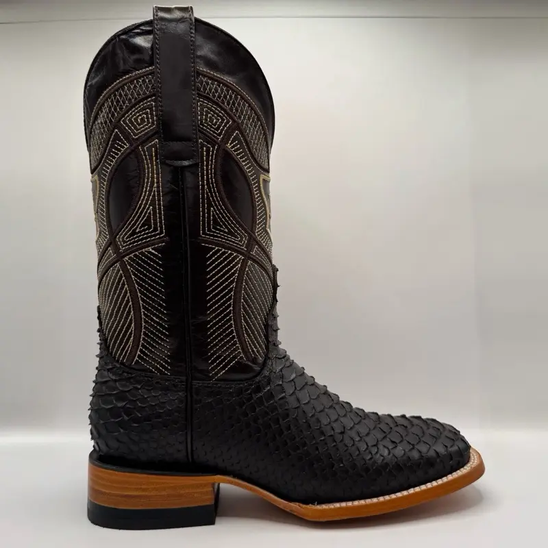Dark Ranch Brown Scale Boots-Square Toe