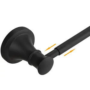 BESy Adjustable Bronze 16.5 to 28.7 Inch Bath Towel Bar Rack for Bathroom Towel Holder, Wall Mounted Towel Bar Rod Hanger Bathroom Hardware Accessories Hotel Style, Stainless Steel