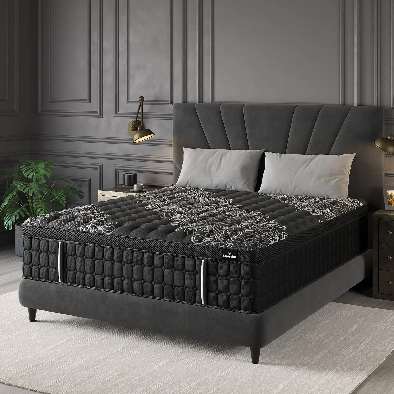 14 Inch Twin Full Queen  King Mattress Memory Foam And Spring Hybrid Mattress Medium Firmness, Lumbar Support, For Home Rooms Hotels, Boxed Halloween ChristmasGift Furniture Ergonomic mattress Interior Modern