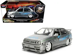Volkswagen Jetta Raw Metal Color Brush Finish 25 Years of Fast & Furious 1:24 Scale Diecast Model Car by Jada