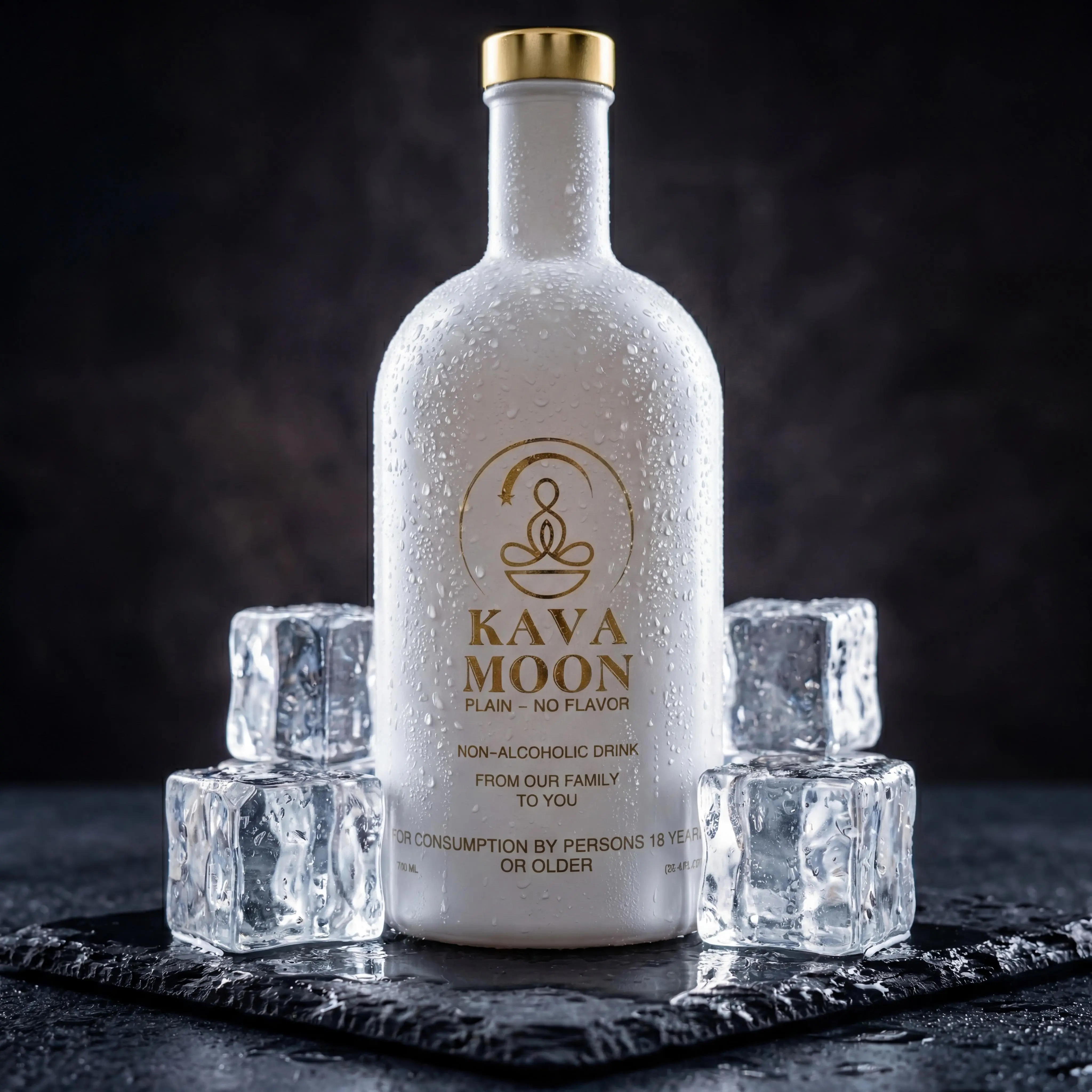 Kava Moon Plain Alcohol-Free Noble Kava Concentrate Beverage Bottle - 750ml Premium Water Base, Neutral Clean Adult Mocktail, Standardized Dose, Botanical Extracts, Glycerin, Filtered Water, For 18+ Consumption, Adults