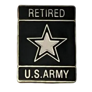VANGUARD Retired US Army Lapel Pin, Secure Clutch Pin Back, Colorful Enamel Finish, Made in USA