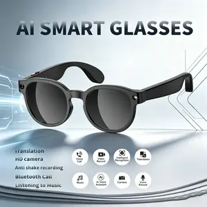 Ai Smart Glasses with 2mp HD Camera, 1080P Stabilized Video Recording, Ai Recognition, Real-Time Translation, Bluetooth-compatible Call, Unisex，Men's and Women's Smart Sunglasses