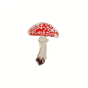 Red mushroom enamel pin