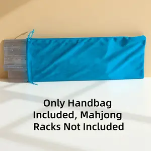 American-Style Mahjong Tile Rack Bag, Velvet Tote Bag, Mahjong Accessory Organizer, Portable Mahjong Box Drawstring Protective Cover, Suitable for Tile Pushers, Dark Green