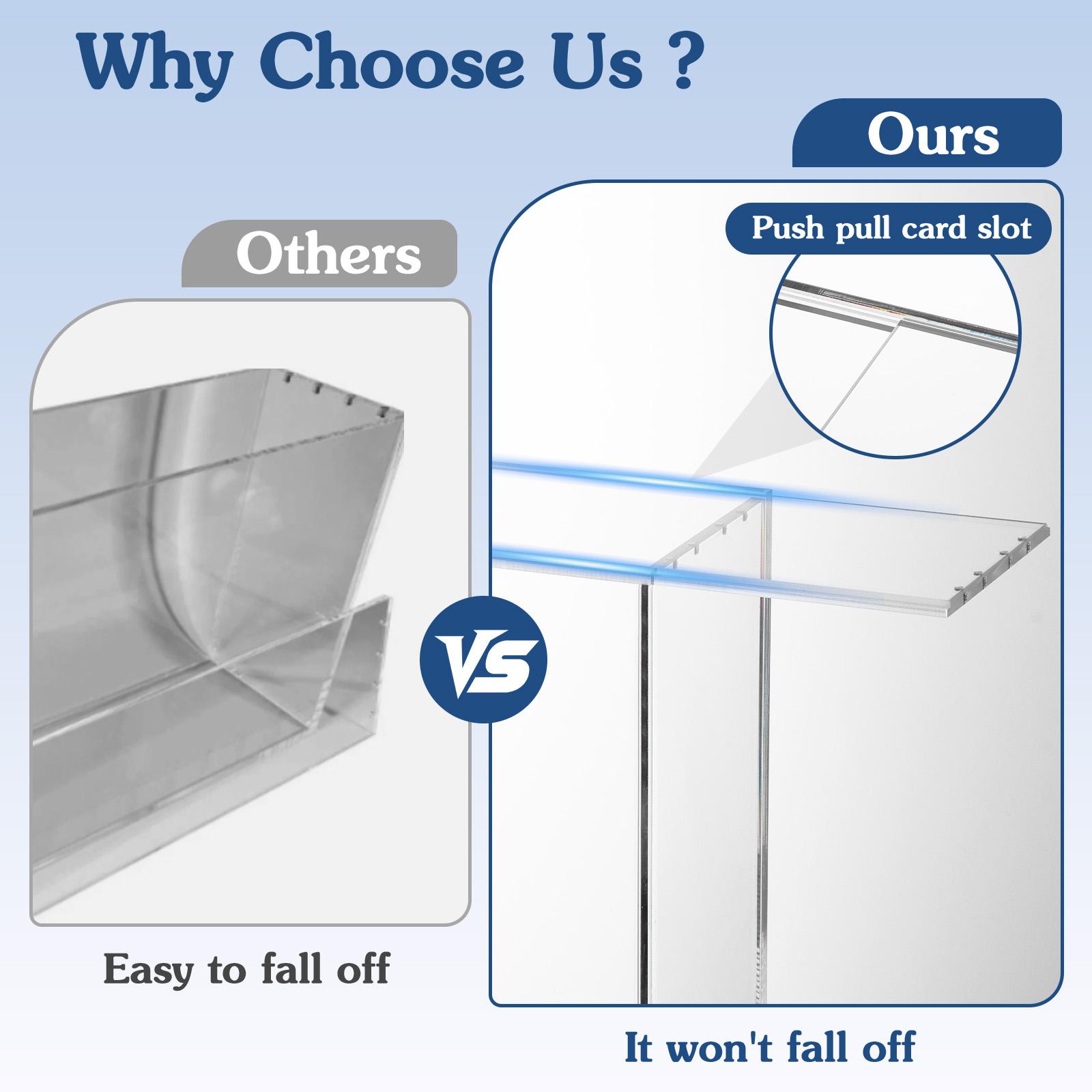 Acrylic Acrylic Display Case with Sliding Lid for PKMN 151 UPC Mega Charizard ex UPC Storage Booster Box Trading Anime Graded Cards , 6MM Thick Magnetic Lid Protector Holder Stackable Acrylic Acrylic Display Case with Sliding Lid for PKMN 151 UPC Mega Charizard ex UPC Storage Booster Box Trading Anime Graded Cards , 6MM Thick Magnetic Lid Protector Holder Stackable