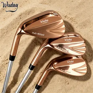 Wuday  Left-Handed Fully CNC-Milled Face Milled Rose Gold Sand Wedge  (50°/52°/56°/58°/60°)  Stepped Steel Shaft, Low CG, Anti-Slip Grip