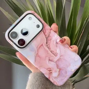 Labzone for iPhone 17 16 15 14 13 Pro Max Phone Case marble Print Magnetic Pink For Women Double Layered Protective Cover with MagSafe Compatibility Stylish & Secure Fit